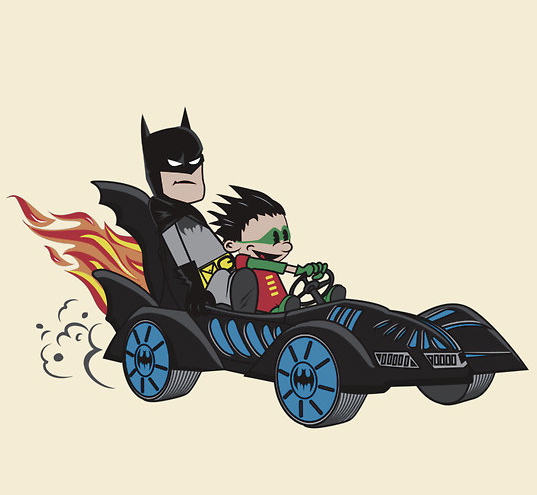 Batman and robin calvin and hobbes T-shirt