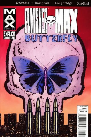 Wow, is Punisher Max: Butterfly a crap read.
I mean, I didn&#8217;t even hate it, because it simply isn&#8217;t engaging enough to engender feelings of any sort other than a desire to finish the many-paged book that at no point develops a cohesive plot or fleshes out it&#8217;s characters.
This atrocity casts some real doubt as to the &#8220;blogger-to-comics-writer&#8221; business model that we all hoped writer Valerie D&#8217;Orazio was going to herald.
Granted, she&#8217;s an especially poor blogger in this reader&#8217;s opinion.  In an apolitical sense, she&#8217;s not unlike Sarah Palin in that she&#8217;s used tales of being victimized to establish her credibility and build her fan base.
I don&#8217;t not feel sorry for her, and I don&#8217;t doubt the truth in her stories.  But if being unfairly treated by the biz is somehow magic writing dust, then by god I am Earnest f-ing Hemingway to the power of 10.
Being treated unfairly sucks.  It happens to about 90% of the workplace in ways even more terrible than what Ms. D&#8217;Orazio claims to have gone through, and it leaves you feeling as if the world owes you something.
Sadly, it doesn&#8217;t.  One hopes the travails will serve as life lessons that make us better.  Ms. D&#8217;Orazio has merely parlayed her tales of woe into a writing job that is just god-awful.
This is easily the most amateurish book I&#8217;ve read this year; the dialog actually references a popular formulaic &#8220;how-to-write-an-adventure&#8221; book that Ms. D&#8217;Orazio appears to have been using as a writing aid, and - spoiler alert - the titular character appears in exactly one panel, on the final page.
I don&#8217;t typically review comics with grades or stars, but - no stars.  Incomplete.  Remedial Ed required before advancing.
Sorry Val, there was nothing personal in this review - I know the blogosphere is full of haters - but this just did not do it for me even a little.